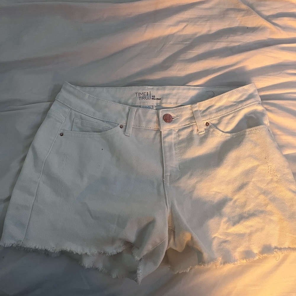 White Jean Shorts